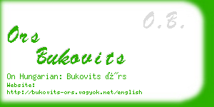 ors bukovits business card